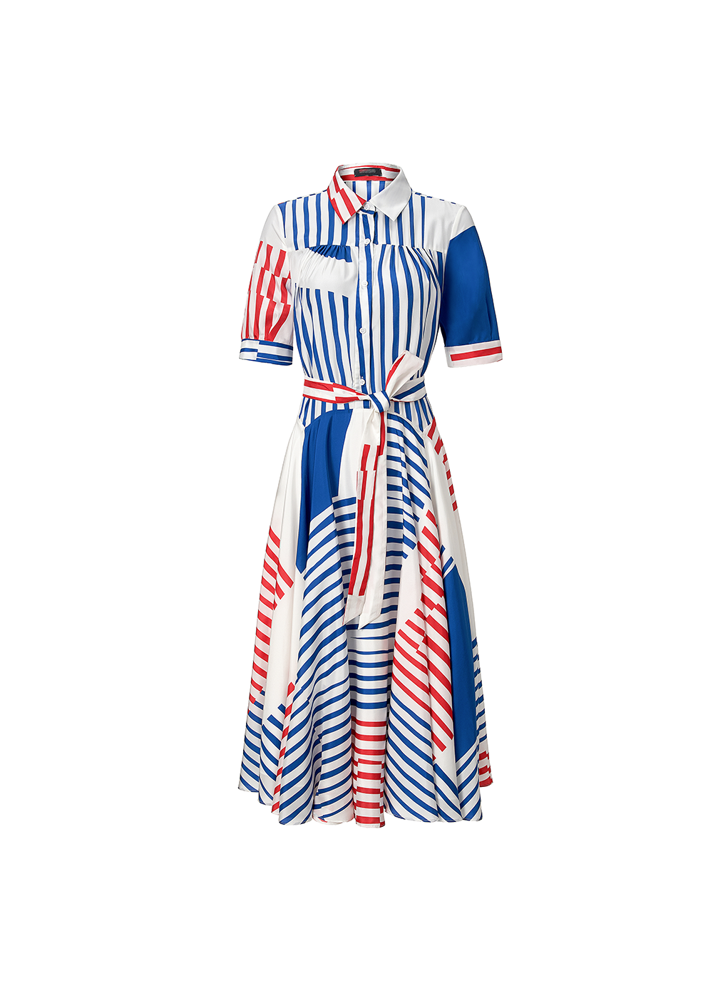 SALAZIA Nautical Stripe Silk Dresses