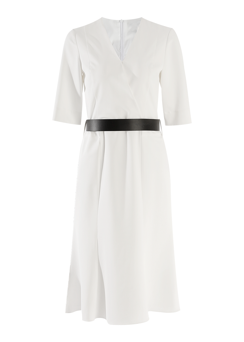 SALAZIA White Stretch Fit-and-Flare Dresses