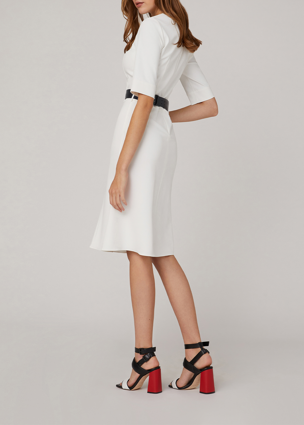 SALAZIA White Stretch Fit-and-Flare Dresses