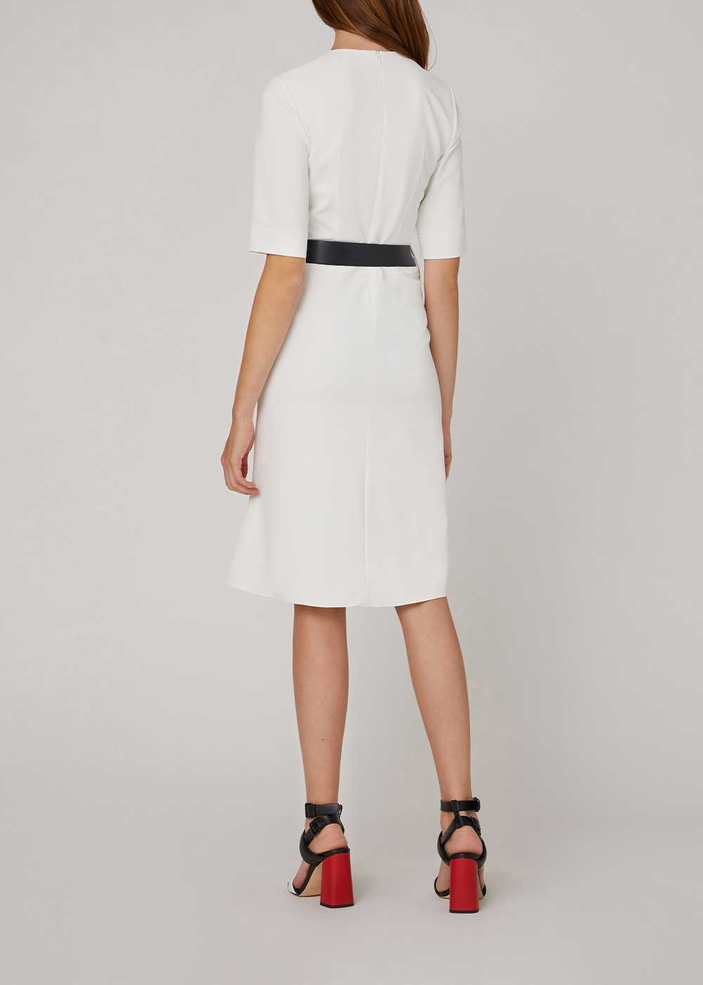SALAZIA White Stretch Fit-and-Flare Dresses