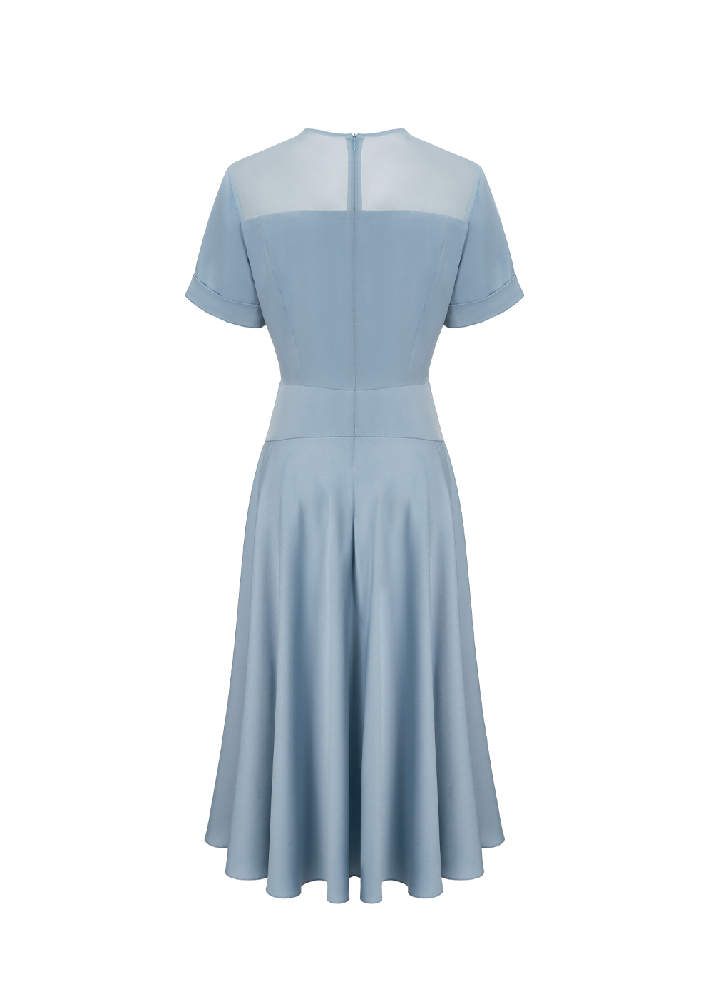 SALAZIA Misty Blue Silk-Trim Dresses