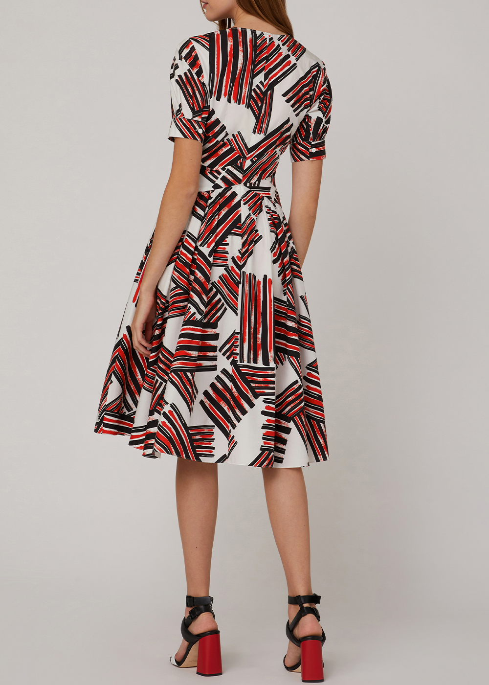 SALAZIA Red Black Plaid Cotton Dresses