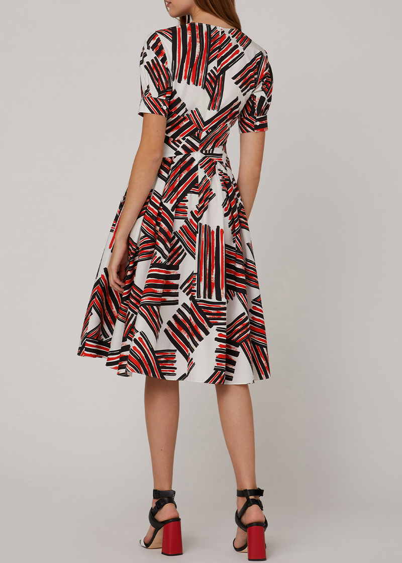 SALAZIA Red Black Plaid Cotton Dresses