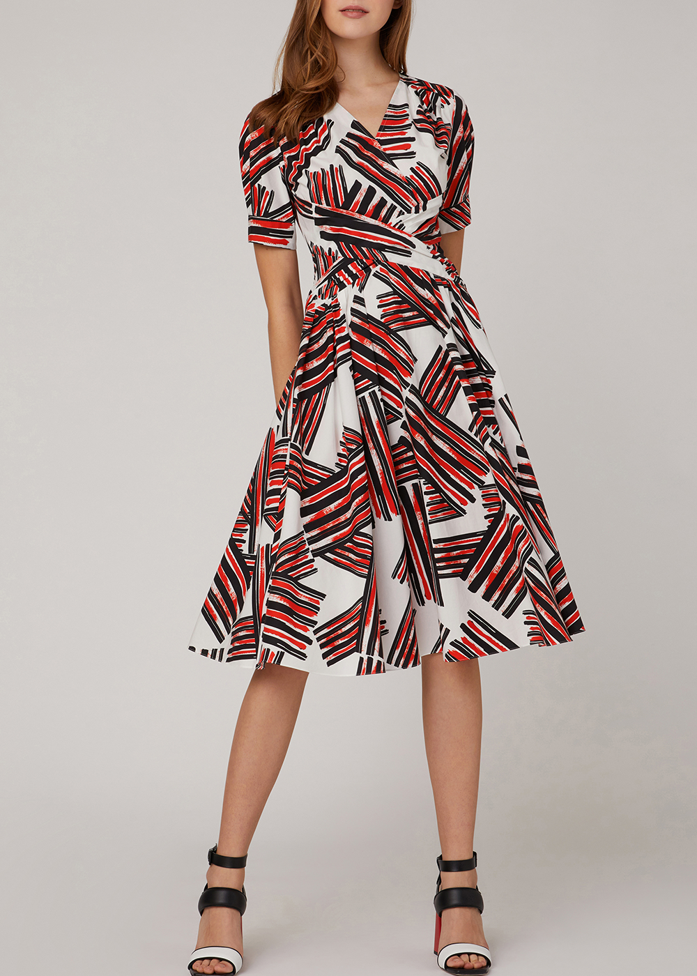 SALAZIA Red Black Plaid Cotton Dresses