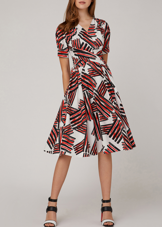 SALAZIA Red Black Plaid Cotton Dresses