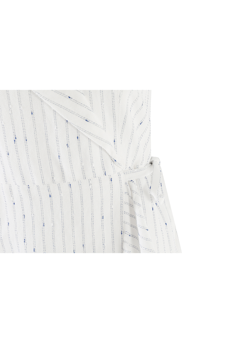 SALAZIA Ivory Linen-Cotton Blend Short-Sleeve Dresses