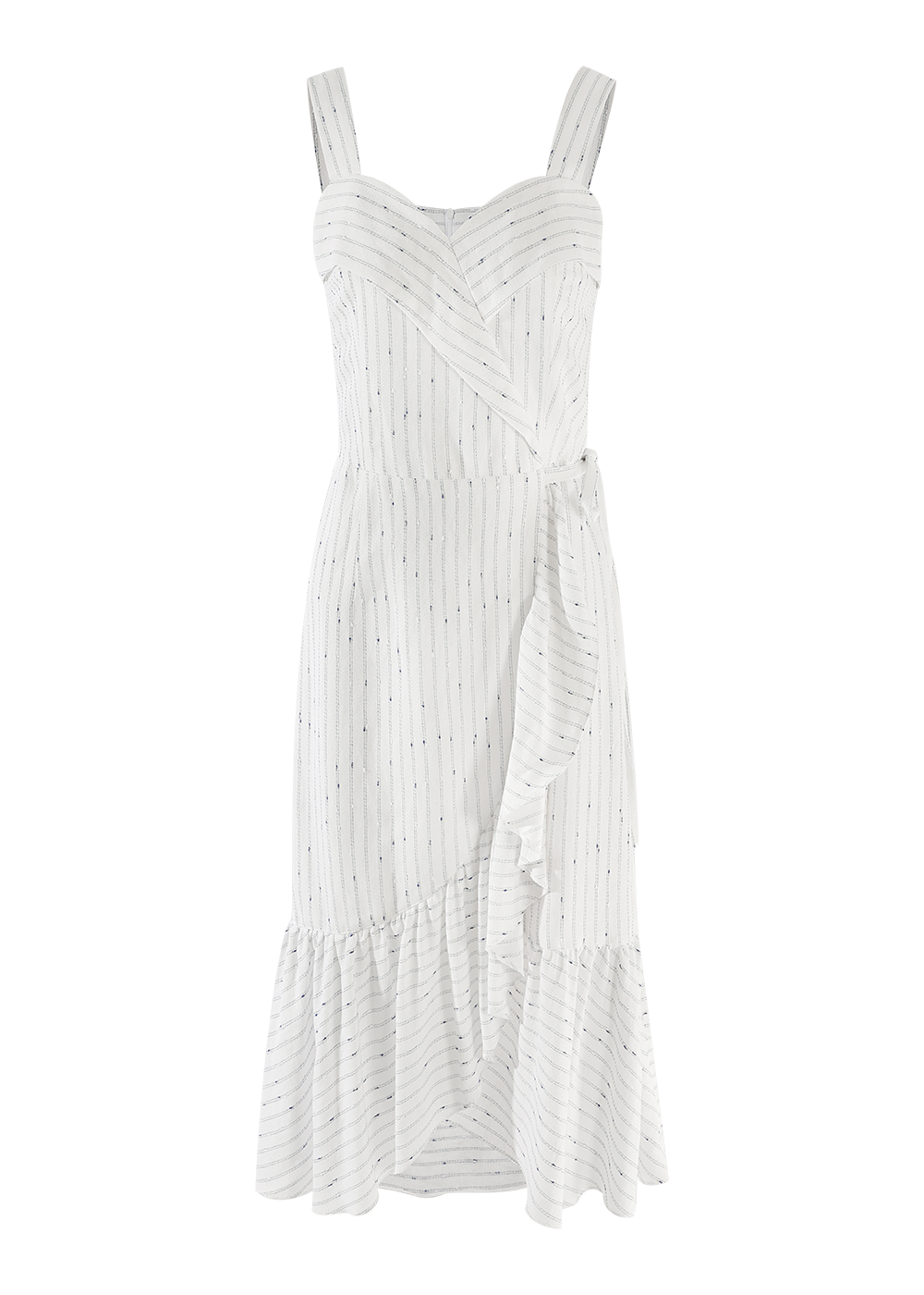 SALAZIA Ivory Linen-Cotton Blend Short-Sleeve Dresses
