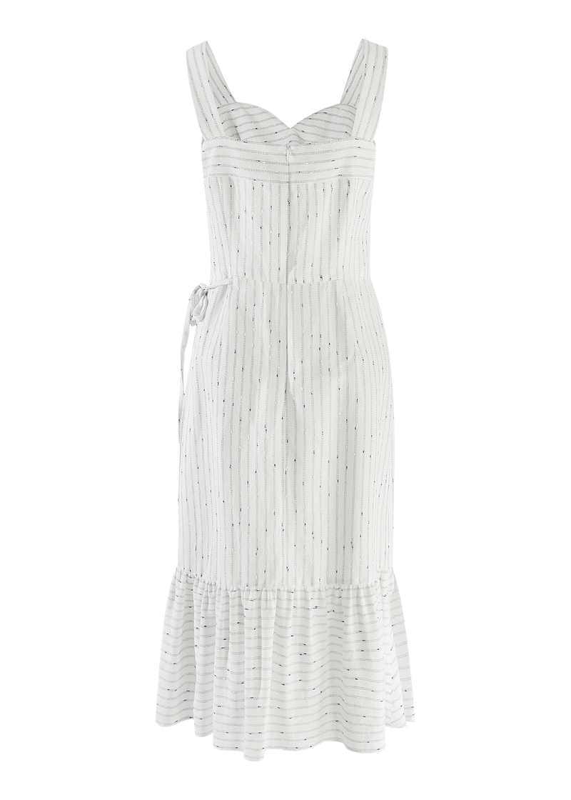 SALAZIA Ivory Linen-Cotton Blend Short-Sleeve Dresses