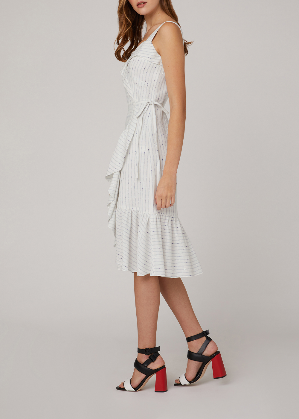SALAZIA Ivory Linen-Cotton Blend Short-Sleeve Dresses