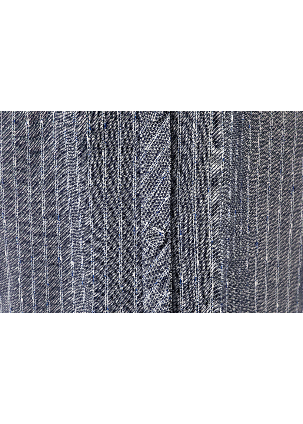 SALAZIA Blue-Grey Stripe Linen-Cotton Dresses