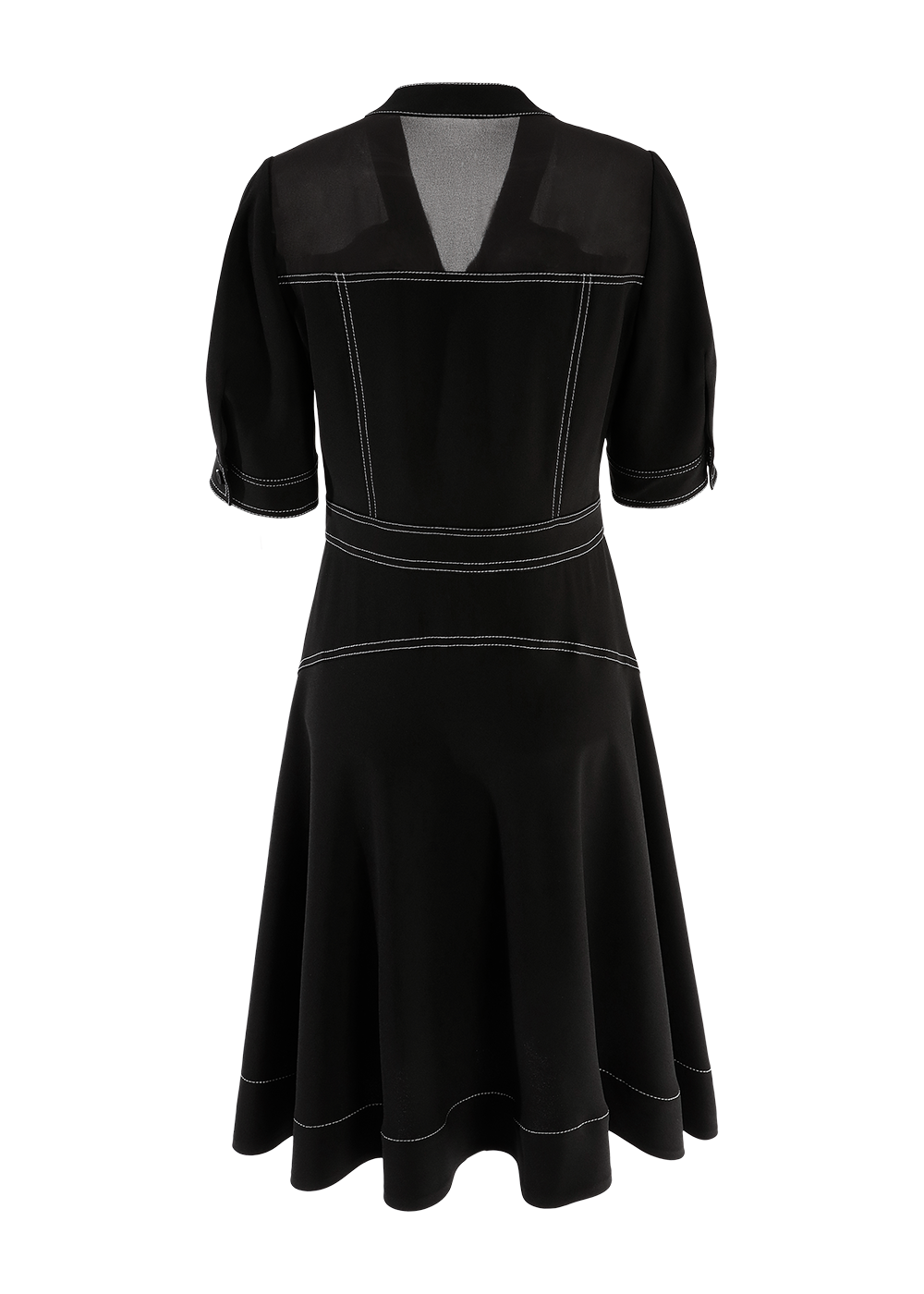 SALAZIA Black Triacetate Blend Short-Sleeve Dresses