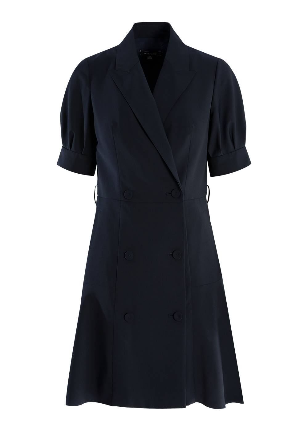 SALAZIA Deep Blue Wool-Blend Fit-and-Flare Dresses