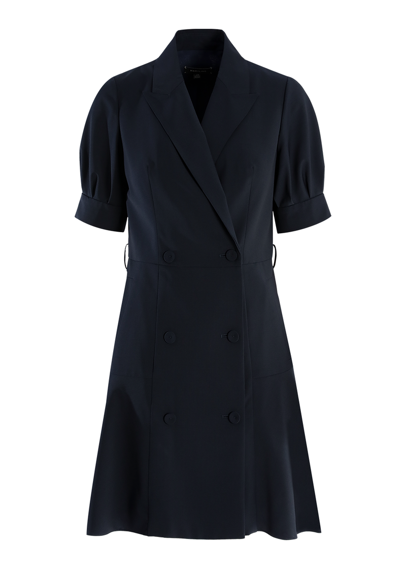 SALAZIA Deep Blue Wool-Blend Fit-and-Flare Dresses