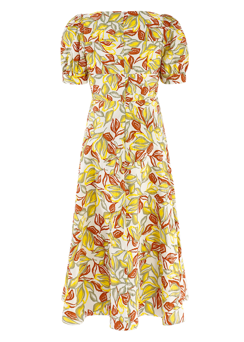 SALAZIA Maple Leaf Yellow Cotton Dresses