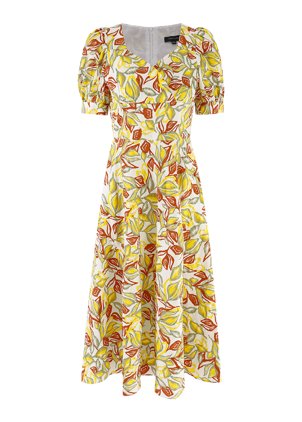 SALAZIA Maple Leaf Yellow Cotton Dresses