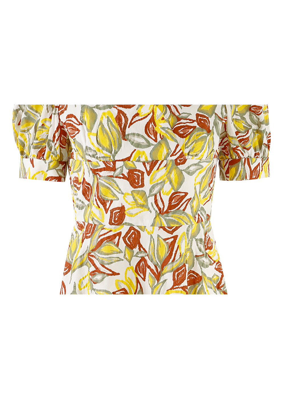 SALAZIA Maple Leaf Yellow Cotton Dresses