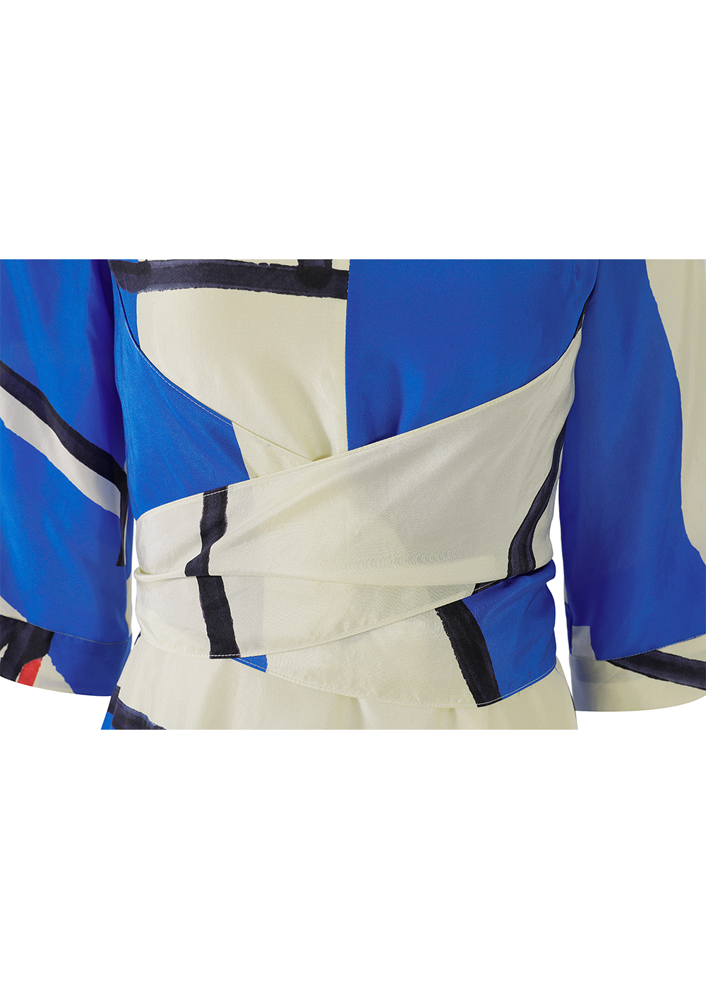SALAZIA Blue Sailing Boat Silk Dresses