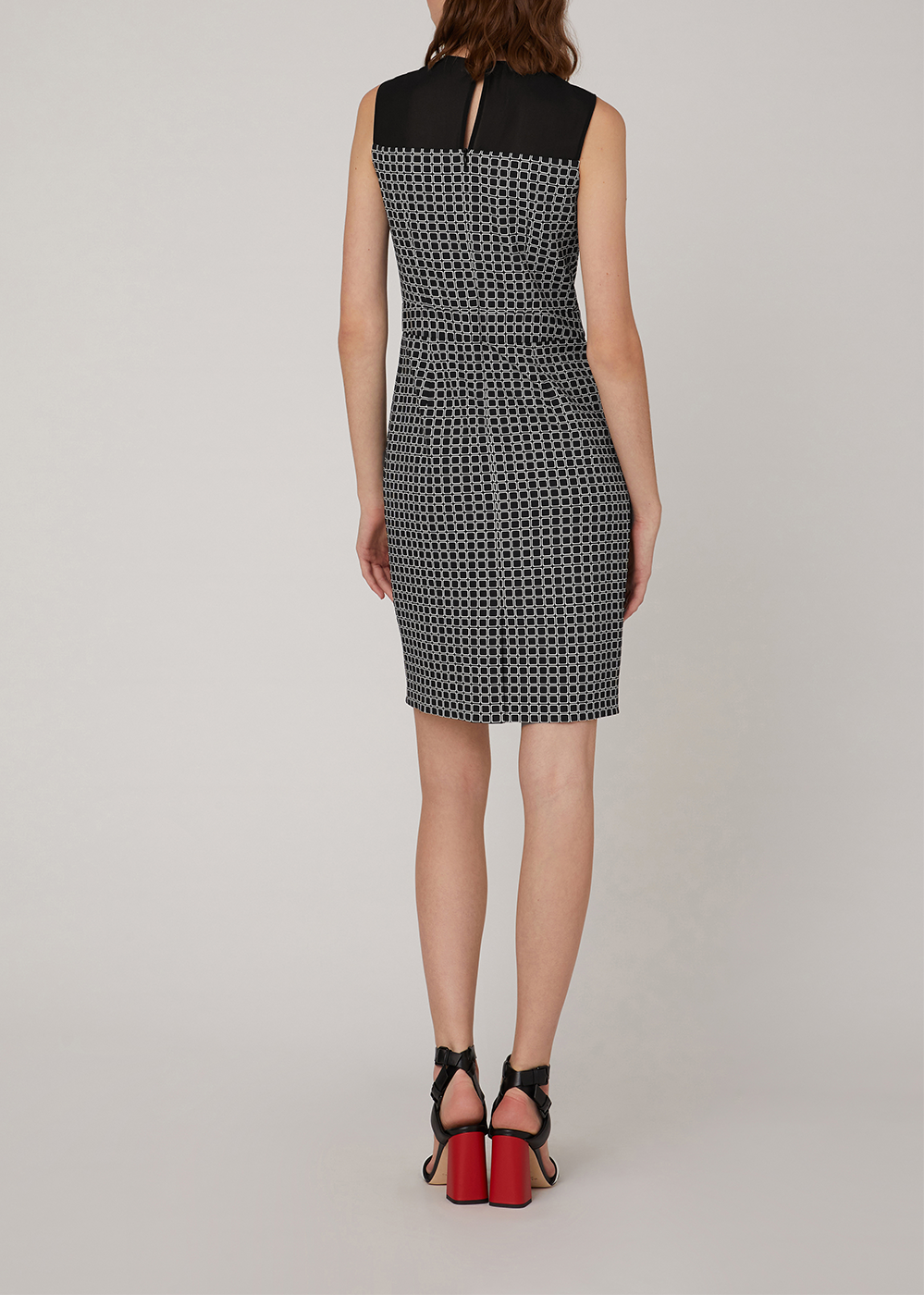 SALAZIA Black Mini Cube Short-Sleeve Dresses