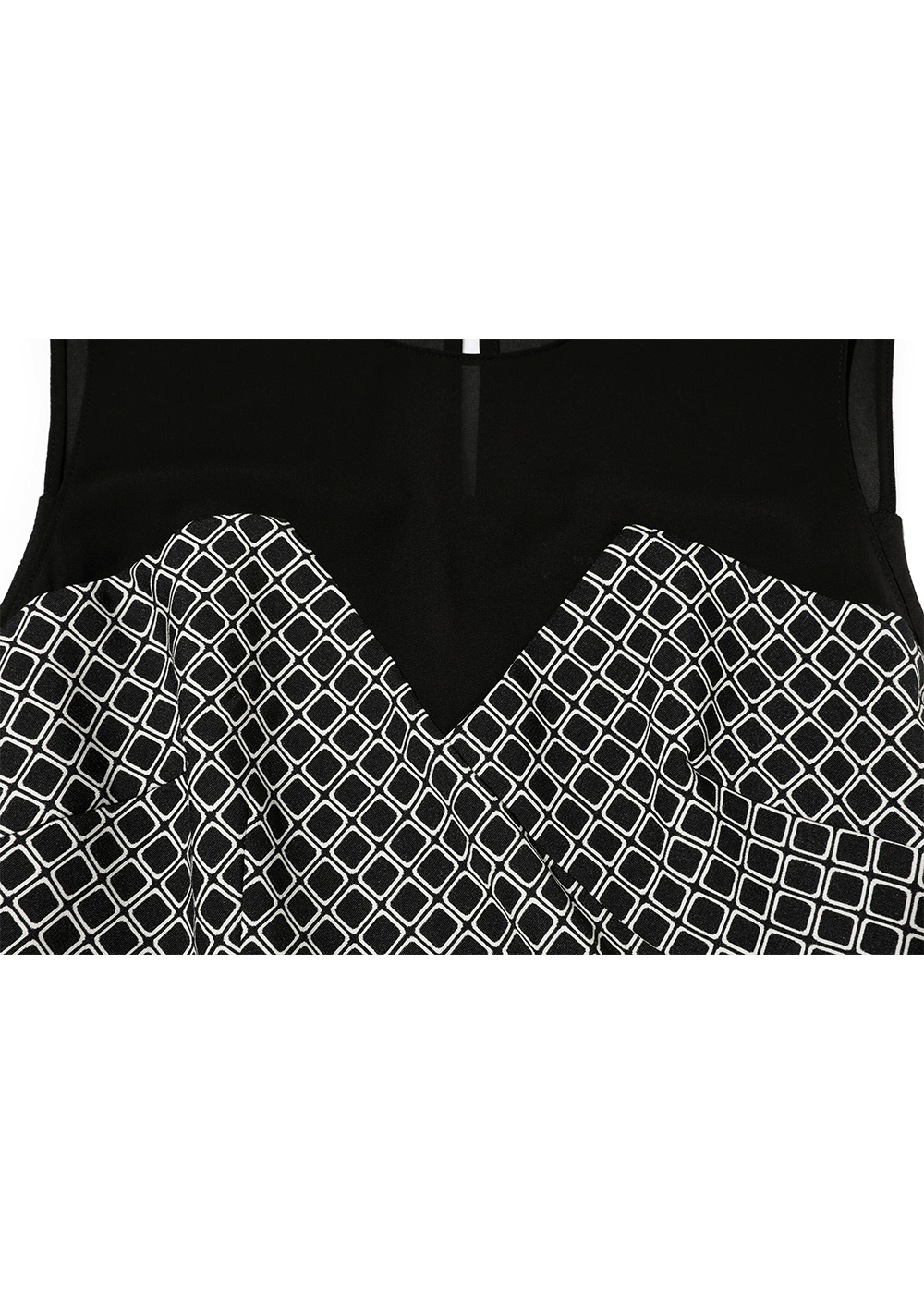 SALAZIA Black Mini Cube Short-Sleeve Dresses