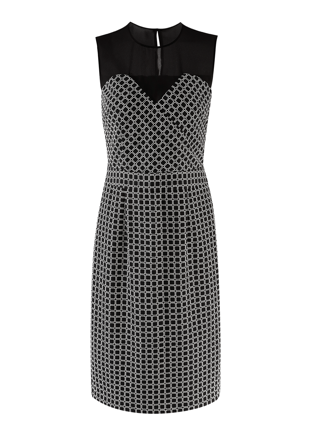 SALAZIA Black Mini Cube Short-Sleeve Dresses