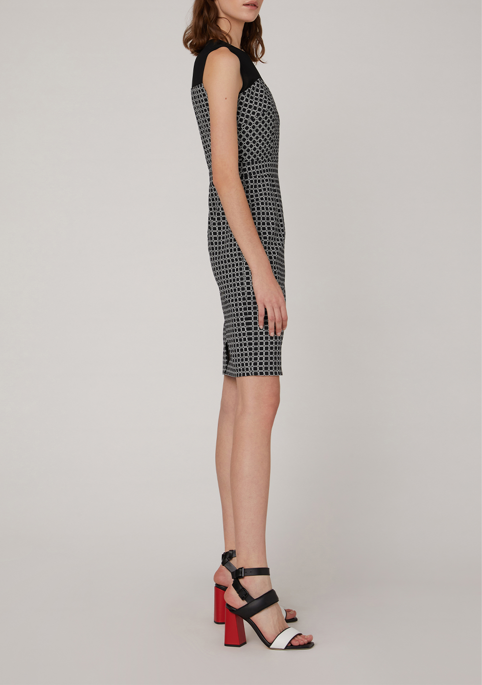 SALAZIA Black Mini Cube Short-Sleeve Dresses