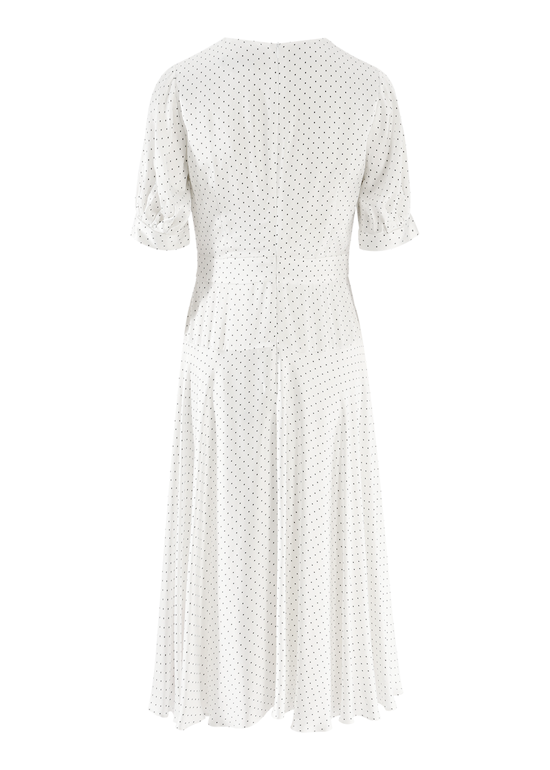 SALAZIA White Polka Dot Viscose Dresses