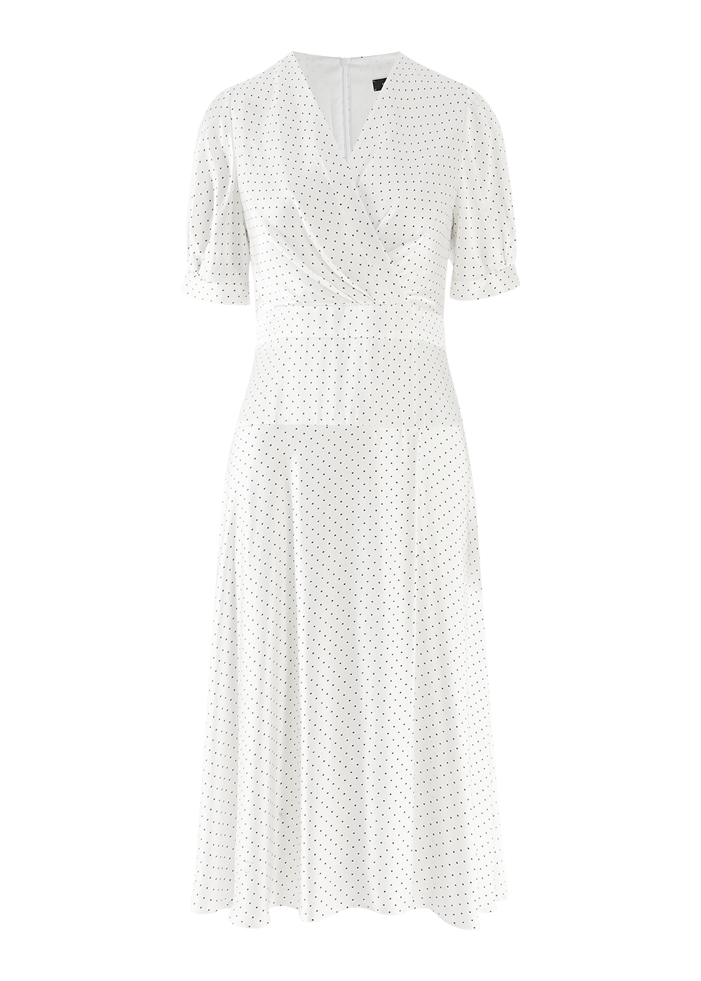 SALAZIA White Polka Dot Viscose Dresses