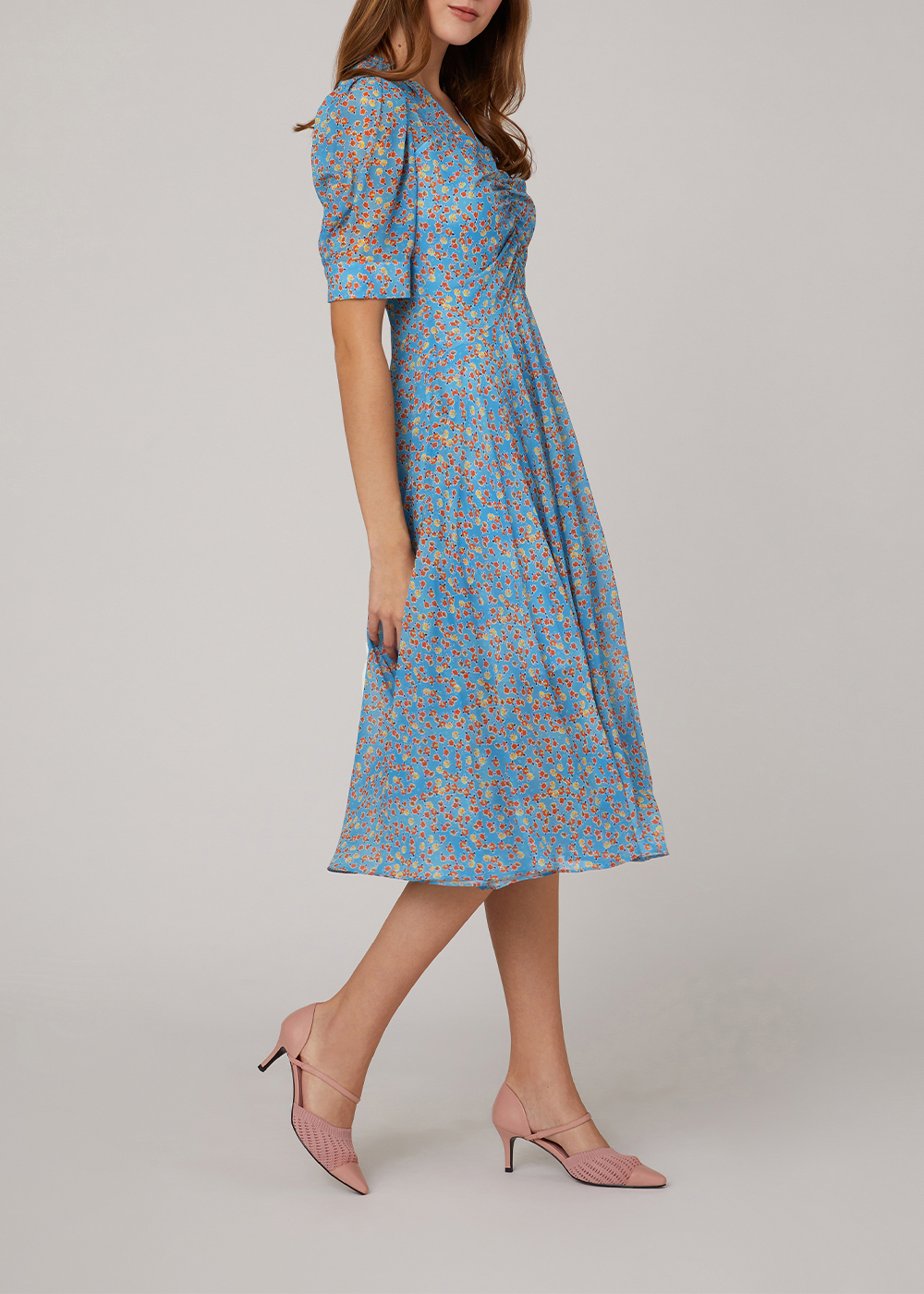 SALAZIA Blue Tiny Orange Blossom Dresses