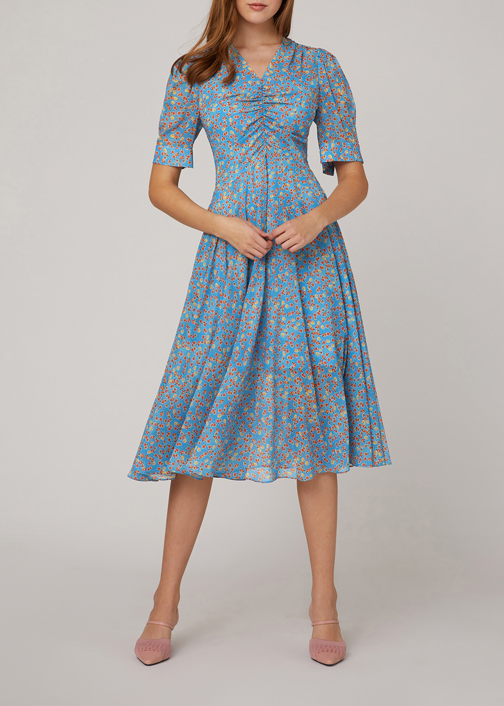 SALAZIA Blue Tiny Orange Blossom Dresses