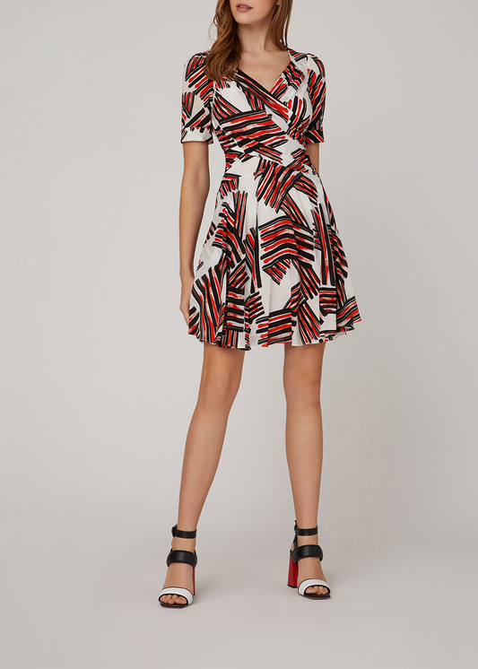 SALAZIA Red Black Plaid Silk Dresses