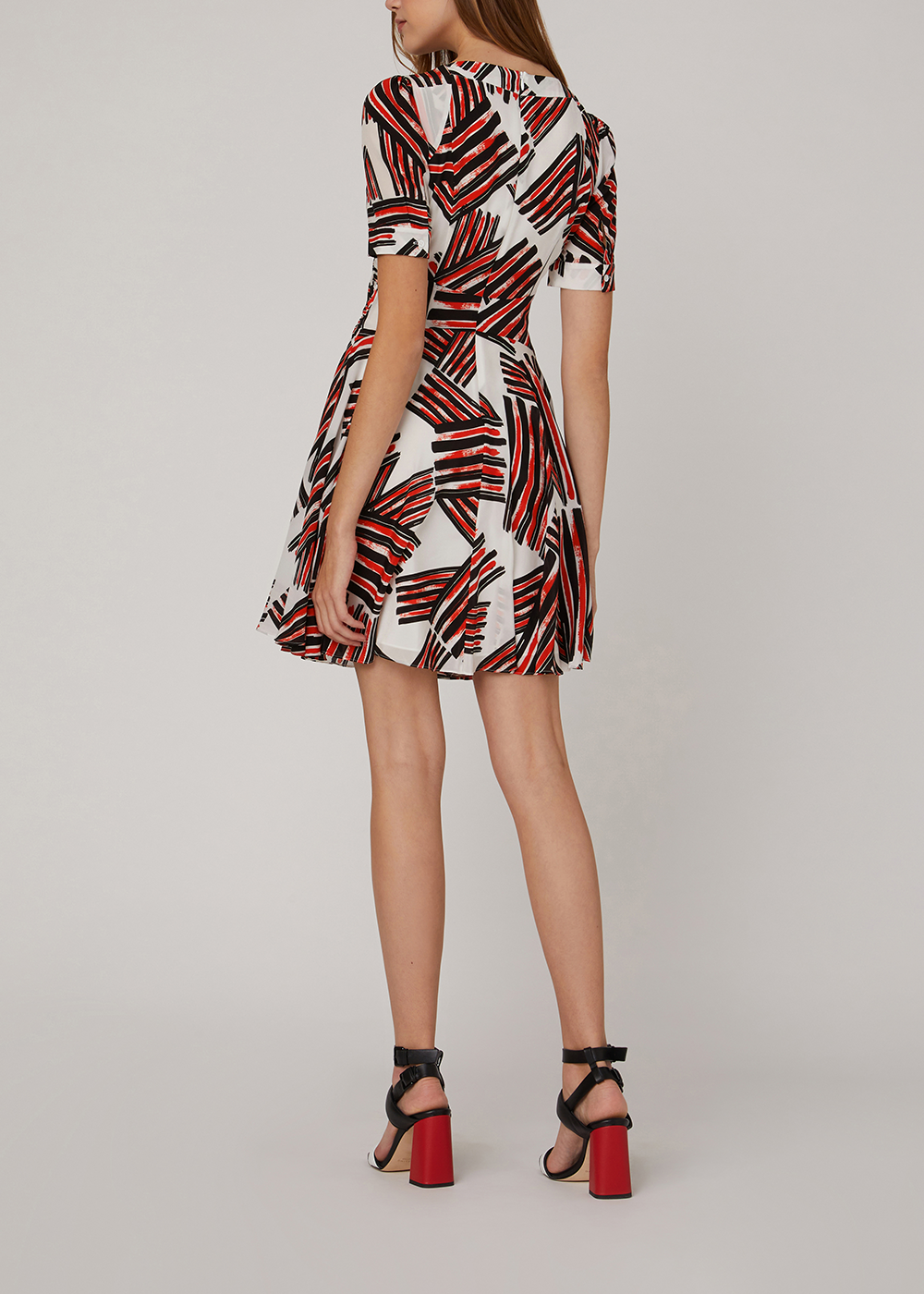 SALAZIA Red Black Plaid Silk Dresses