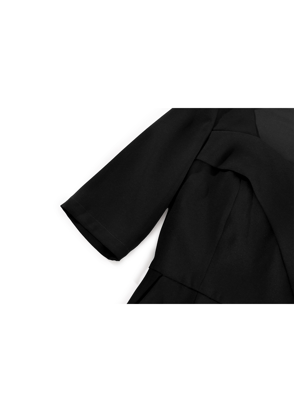 SALAZIA Black Triacetate Short-Sleeve Dresses