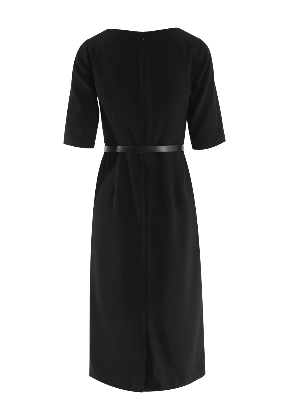 SALAZIA Black Triacetate Short-Sleeve Dresses