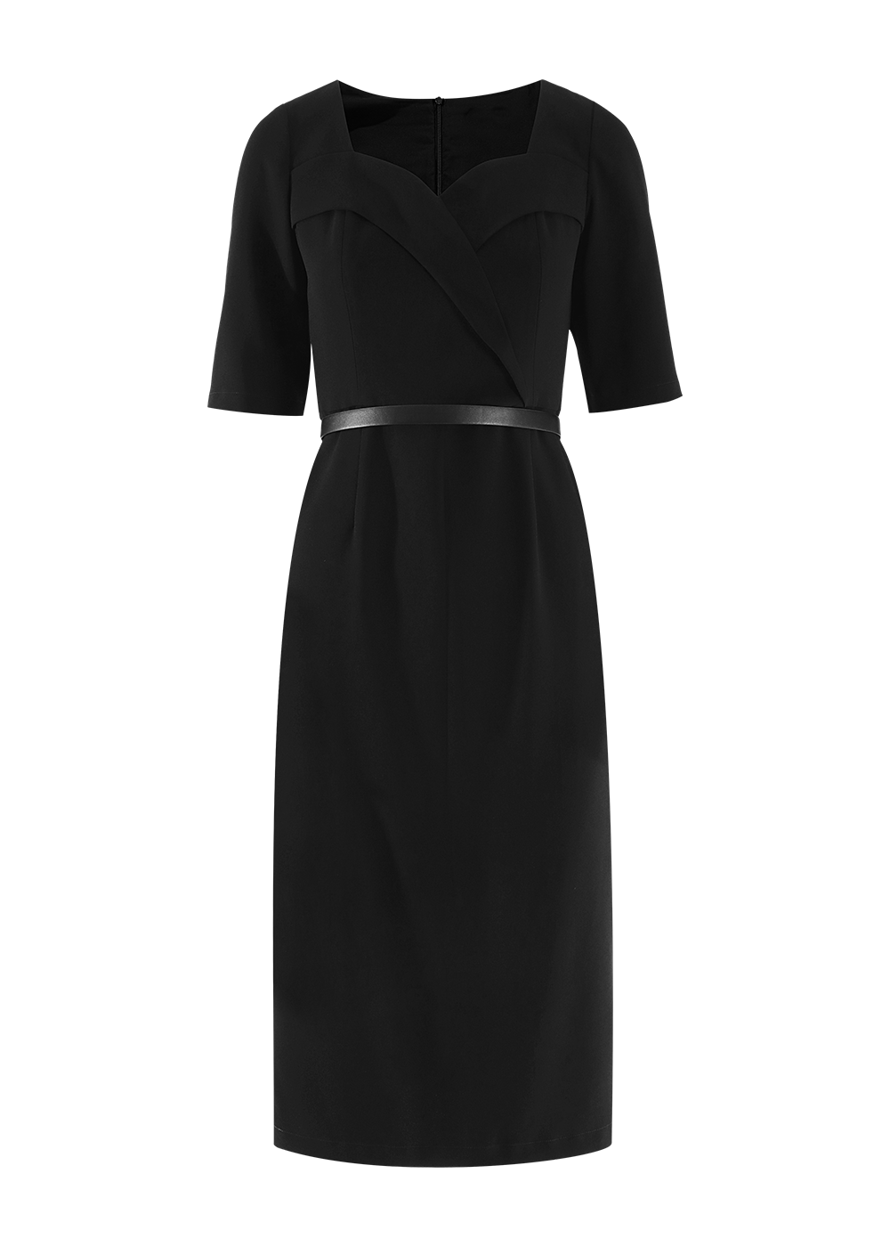 SALAZIA Black Triacetate Short-Sleeve Dresses