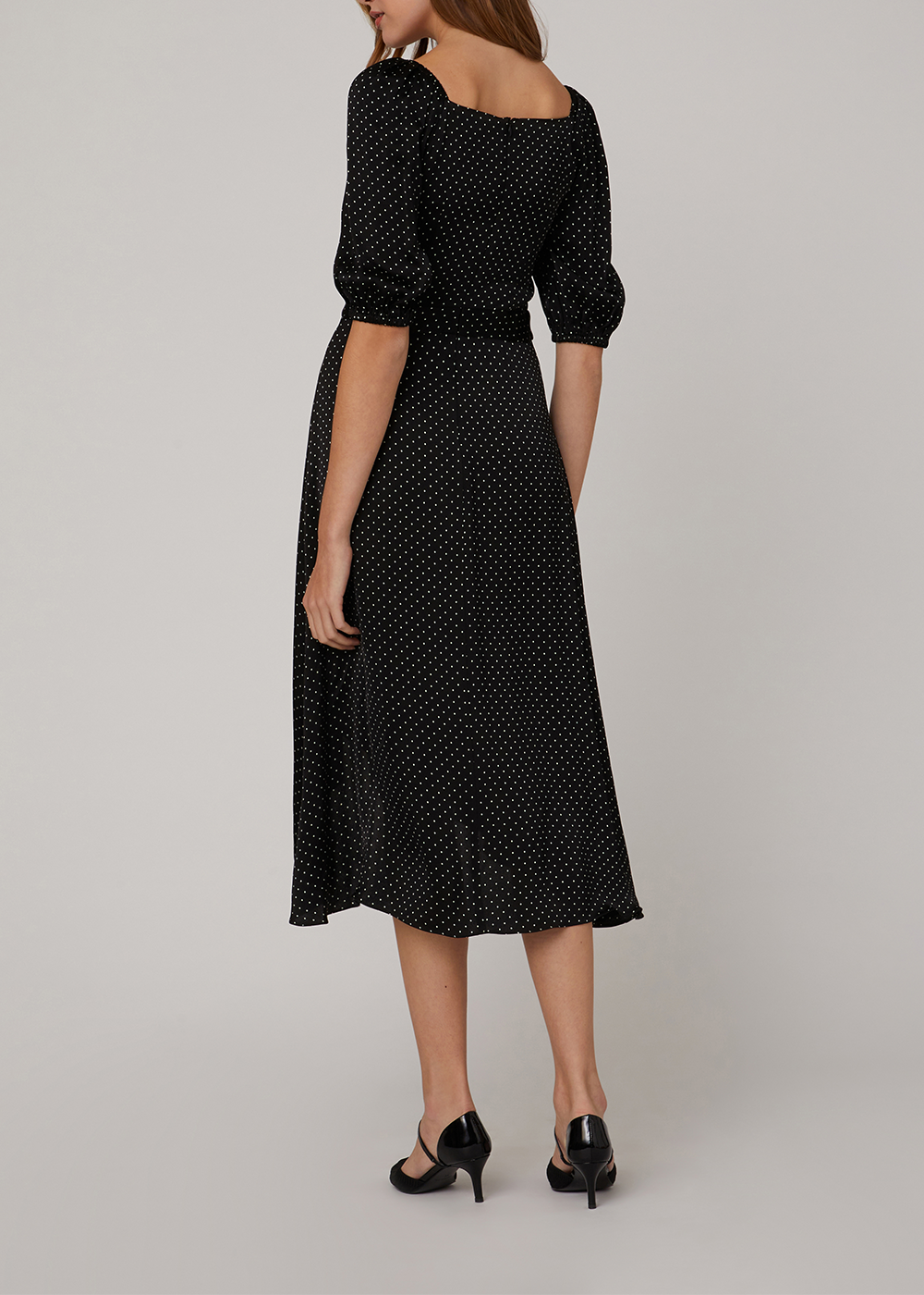 SALAZIA Black Polka Dot Viscose Dresses