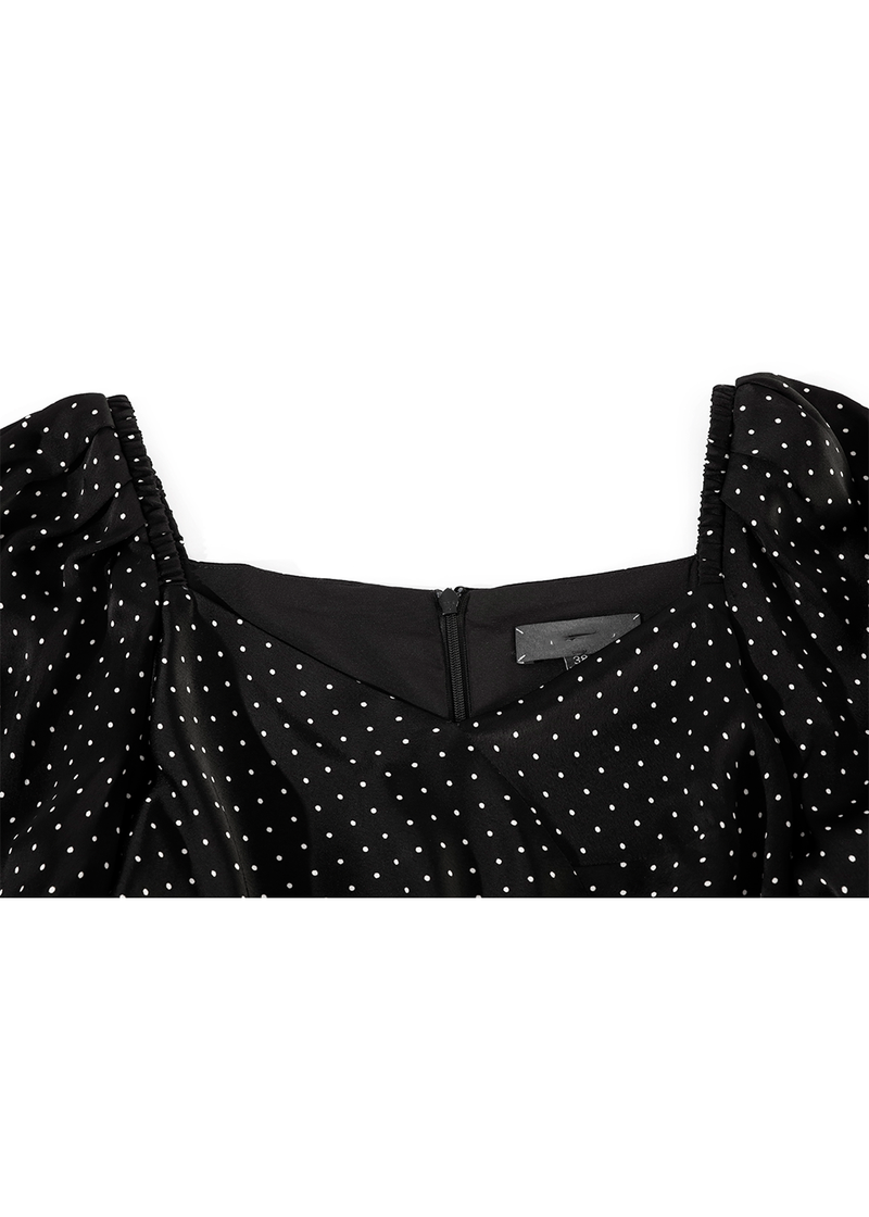 SALAZIA Black Polka Dot Viscose Dresses