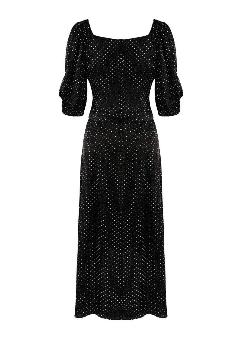 SALAZIA Black Polka Dot Viscose Dresses