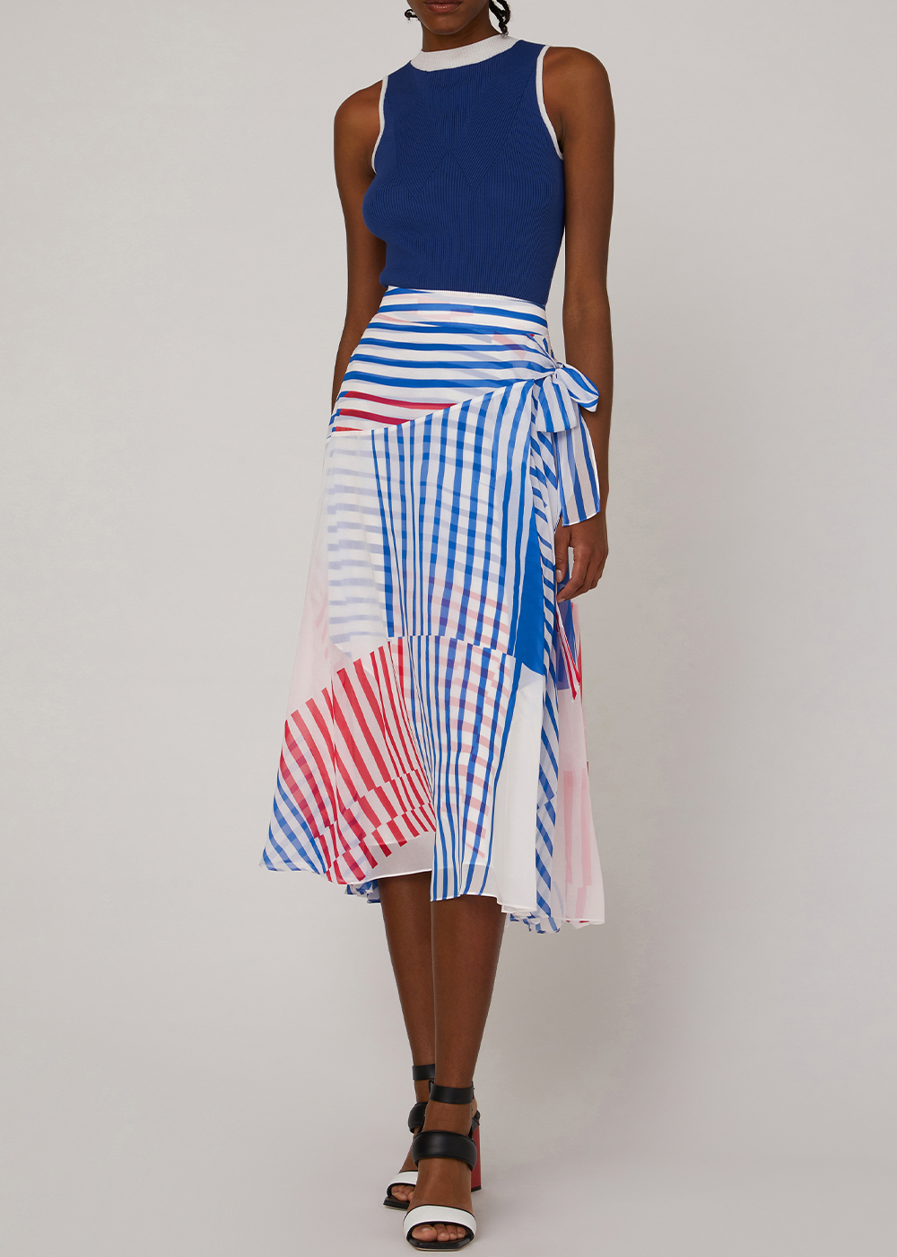 SALAZIA Nautical Stripe Midi Skirts