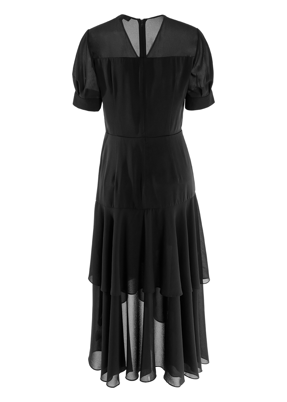 SALAZIA Black Short-Sleeve Fit-and-Flare Dresses