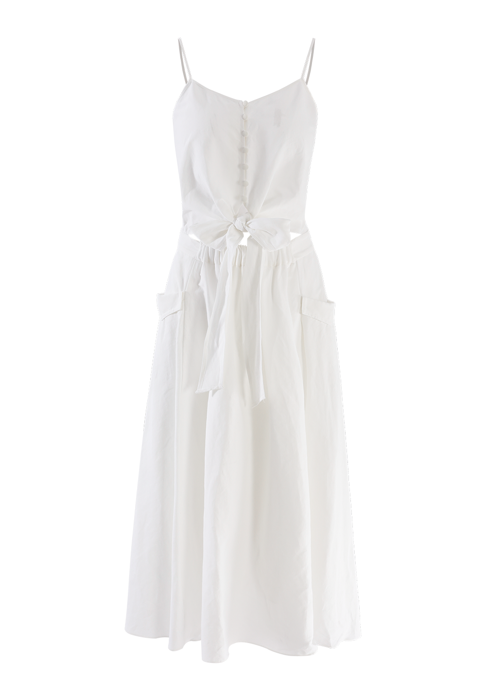 SALAZIA White Cotton-Ramie Blend Dresses