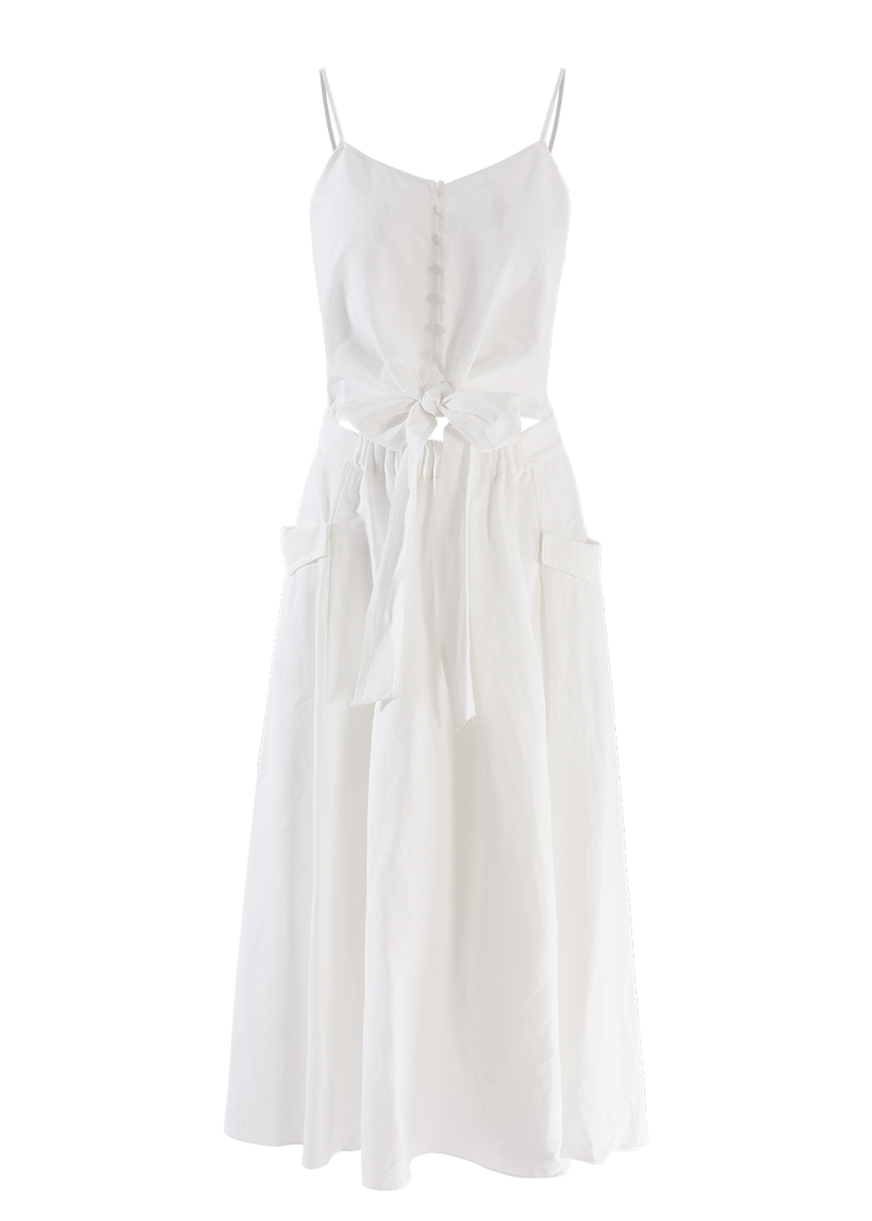 SALAZIA White Cotton-Ramie Blend Dresses