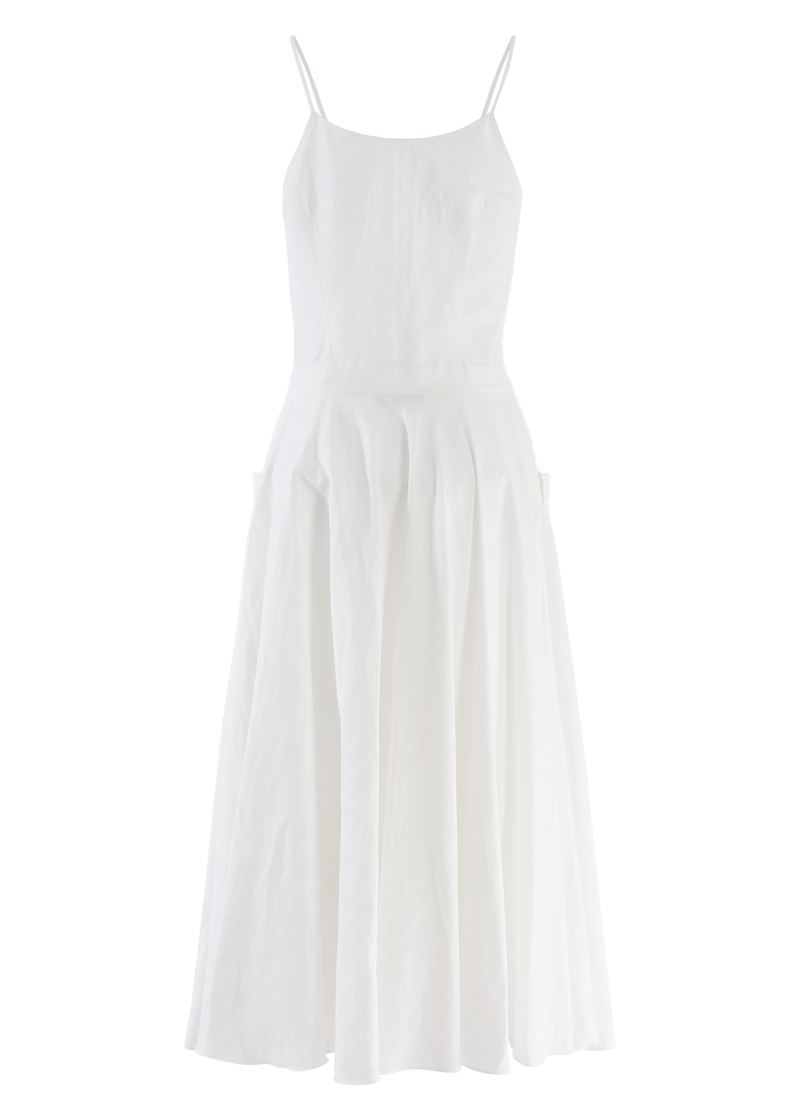 SALAZIA White Cotton-Ramie Blend Dresses