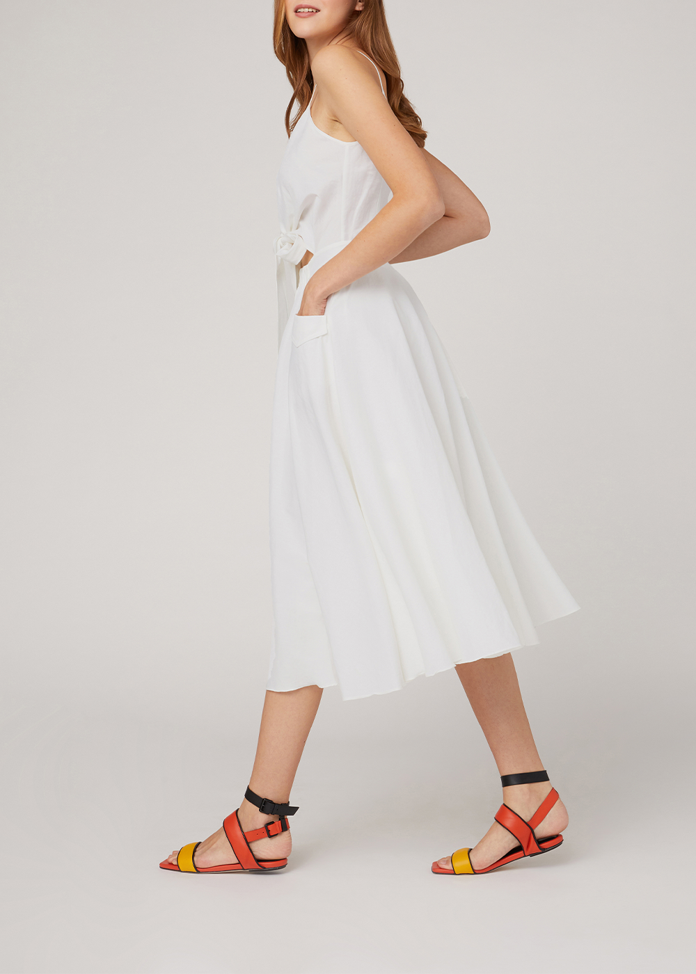 SALAZIA White Cotton-Ramie Blend Dresses