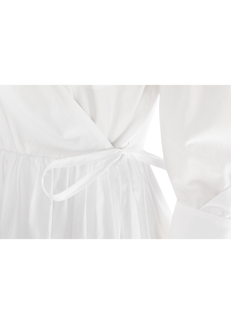 SALAZIA White Cotton Oversized Dresses