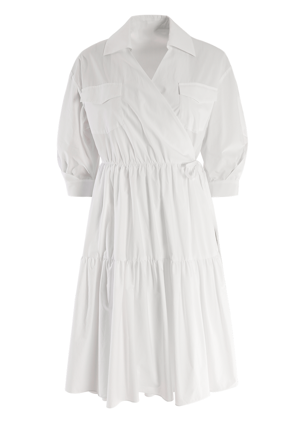 SALAZIA White Cotton Oversized Dresses