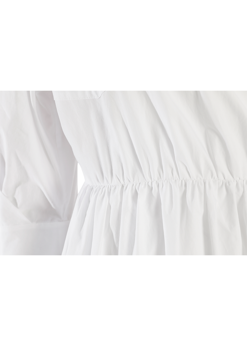 SALAZIA White Cotton Oversized Dresses