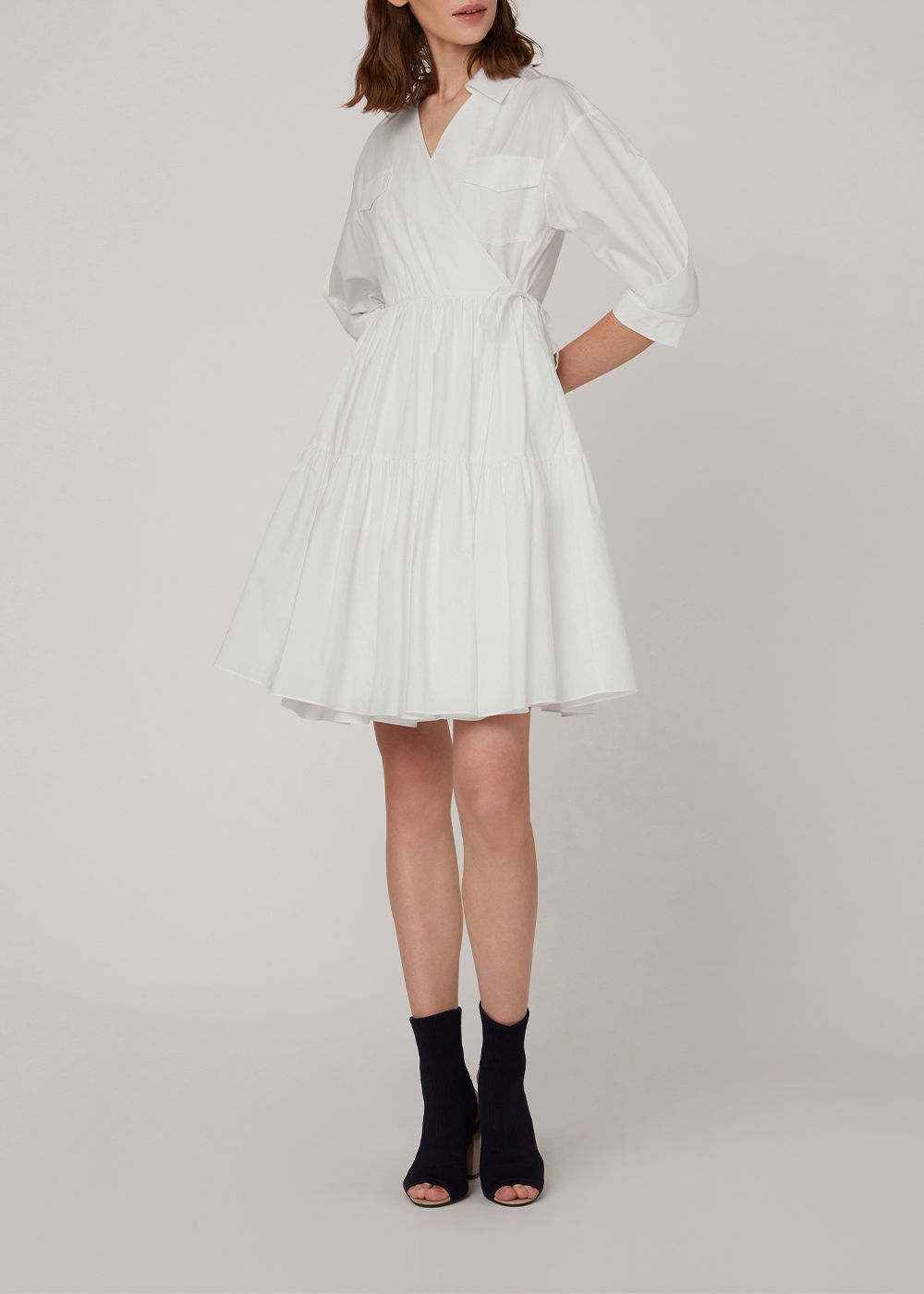 SALAZIA White Cotton Oversized Dresses
