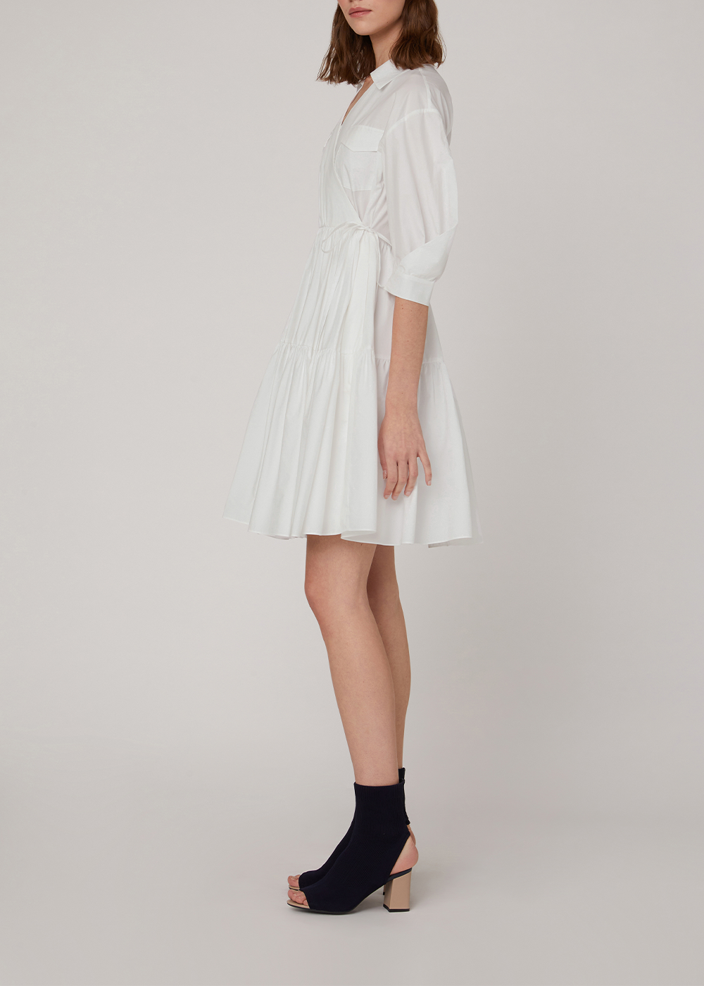 SALAZIA White Cotton Oversized Dresses