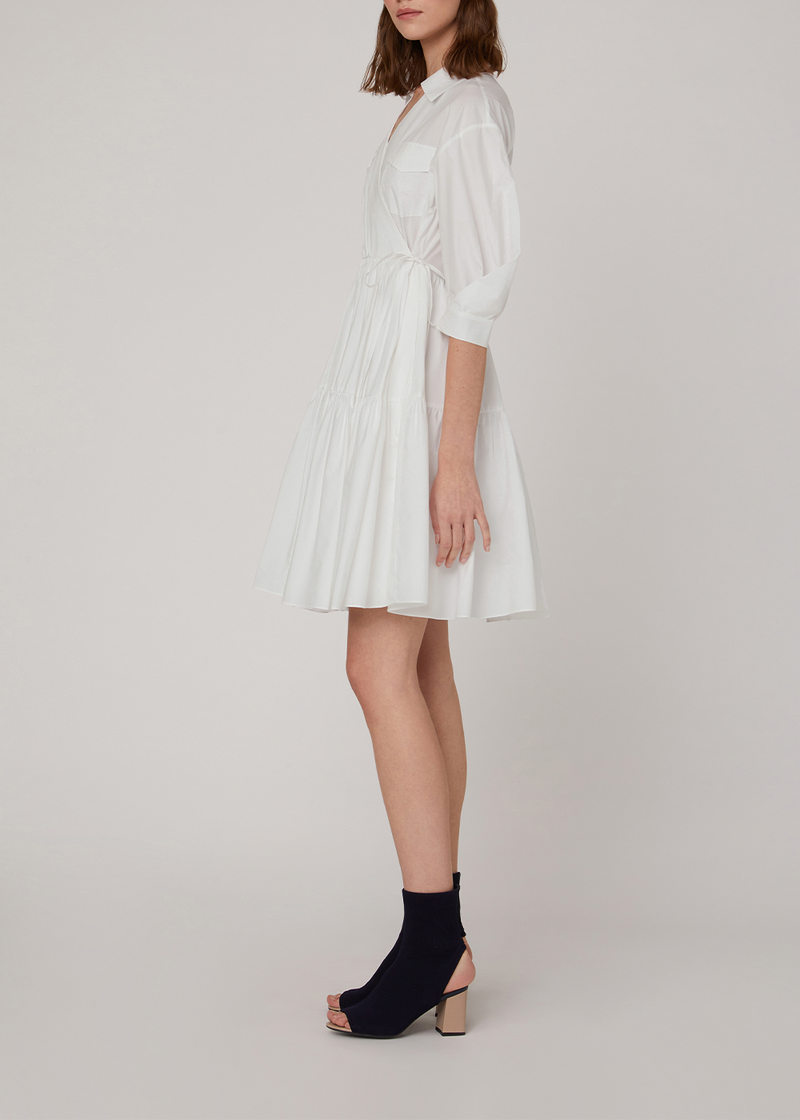 SALAZIA White Cotton Oversized Dresses