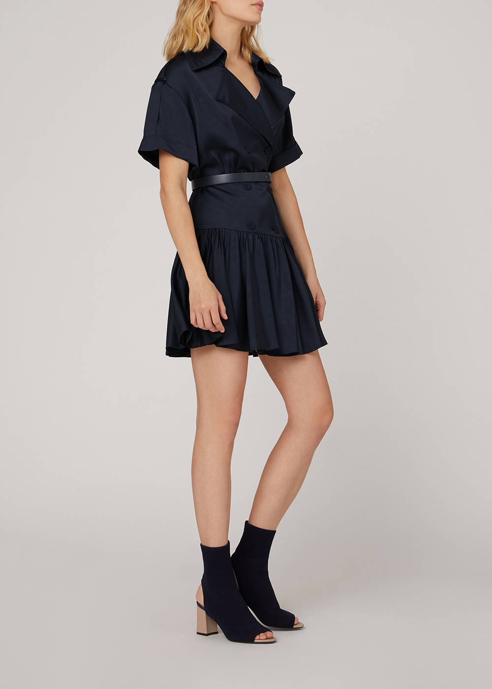 SALAZIA Deep Blue Acetate Blend Shift Dresses